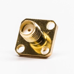 Sma Female 4 Holes Flange Connector Straight Solder Type for Cable RF1.13