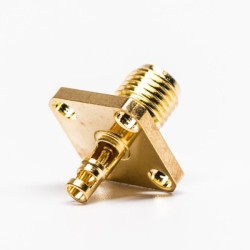 Sma Female 4 Holes Flange Connector Straight Solder Type for Cable RF1.13