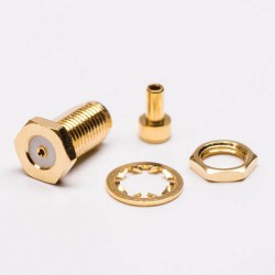 SMA Female Bulkhead Connector Coaxial Solder Type for RF1.13