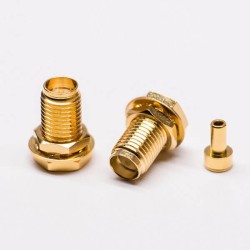 SMA Female Bulkhead Connector Coaxial Solder Type for RF1.13