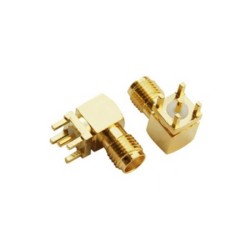 SMA Female Connector Right Angled Thru Hole for PCB Mount