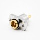 SMA Female Connectors 50Ω Standard Panel Mount 4 Hole Flange Crimp for Cable LMR400 Nickel Platin Straight
