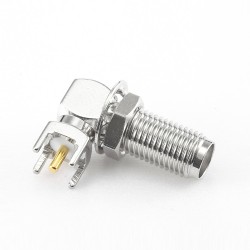 SMA Female PCB Panel Mount Connector Front Bulkhead Angled DIP Type