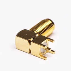 SMA Female Right Angle Connector Through Hole for PCB Mount