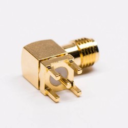 SMA Female Right Angle PCB Mount Through Hole Type