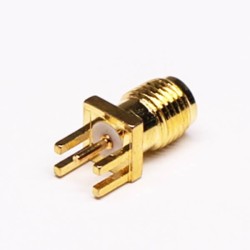 SMA Female Straight PCB RF Connector DIP Type Gold Plating