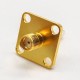 SMA Jack Connectors 4Hole Flange Gold Plated for Panel Mount with Extended PTFE (Custom) SMA Jack Connectors 4Hole Flange Gold Plated for Panel Mount with Extended PTFE (Custom)