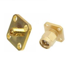 SMA Male 4-hole Flange Plug Semi-Rigid Solder Type for RG405 cable