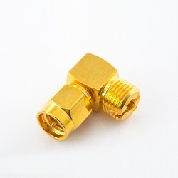 SMA Male Connector Nut Type Right Angle PCB Mount Welding Plate Rear Bulkhead