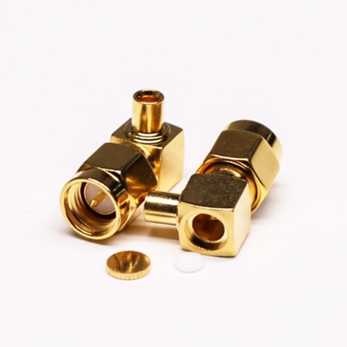 SMA Male Right Angle Connector Solder Type for Coaxial Cable SMA Male Right Angle Connector Solder Type for Coaxial Cable