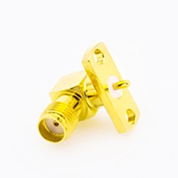 SMA Panel Type Female 90 Degree Connector 2 Holes Flange Welding Plate for PCB Mount