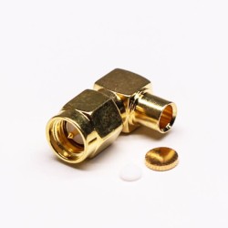 SMA Right Angle Plug Connector Solder Type for coaxial Cable