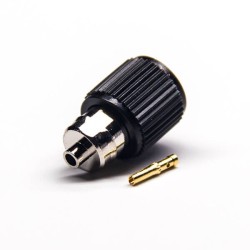 SMA RP Male Connector Female Pin Black Plastic Shell Solder Type Nickel Plating