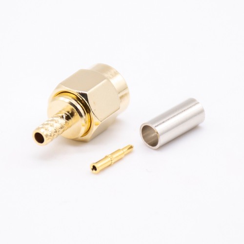 SMA Straight Cable Plug Crimp Type for Cable Gold Plating SMA Straight Cable Plug Crimp Type for Cable Gold Plating