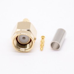 SMA Straight Cable Plug Crimp Type for Cable Gold Plating