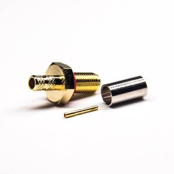 SMA Straight Female Connector Crimp Type Waterproof Gold Type