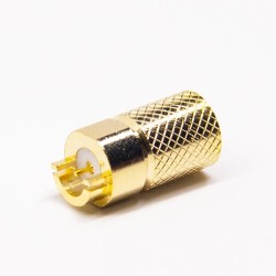 SMA Straight Male Connector Plate Edge Mount for PCB Mount with Knurl