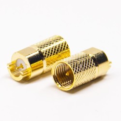 SMA Straight Male Connector Plate Edge Mount for PCB Mount with Knurl