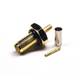 SMA Waterproof Connector 180 Degree Female Crimp Type for RG178 Waterproof