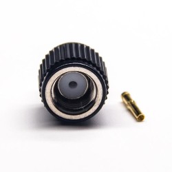 Solder Type SMA 50 Ohm Straight Black Plastic Shell RP Male Connector