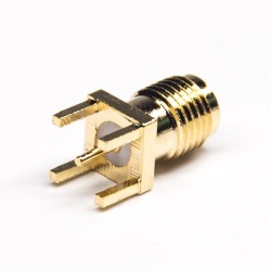 Threaded Type SMA Connector 180 Degree Female Through Hole for PCB Mount