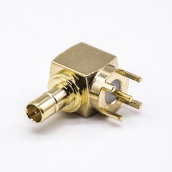 20pcs SMB Coaxial Connector Right Angle Female Through Hole for PCB Mount