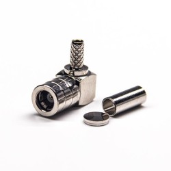 20pcs SMB Plug Connector Right Angled Crimp Type for Cable Nickel Plating