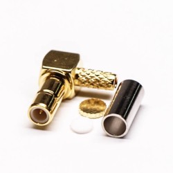 90 Degree SMB Connector Female Crimp Type for Cable Gold Plating