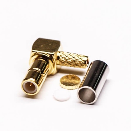 90 Degree SMB Connector Female Crimp Type for Cable Gold Plating 90 Degree SMB Connector Female Crimp Type for Cable Gold Plating