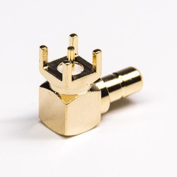 90 Degree SMB Connector Male Right Angled Through Hole for PCB Mount