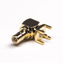 90 Degree SMB Connector Male Right Angled Through Hole for PCB Mount