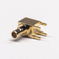 Female SMB Angled Throegh Hole Connector for PCB Mount