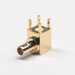 Female SMB Angled Throegh Hole Connector for PCB Mount