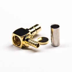Female SMB Connector 90 Degree for Coaxial Cable Gold Plating