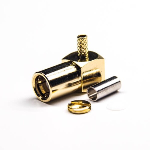 RF Connector SMB Type 90 Degree Male Crimp Type for Coaxial Cable RF Connector SMB Type 90 Degree Male Crimp Type for Coaxial Cable