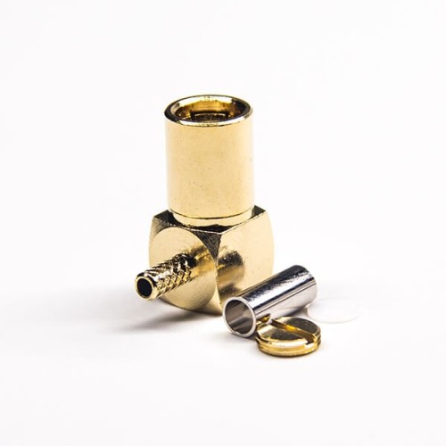 RF Connector SMB Type 90 Degree Male Crimp Type for Coaxial Cable RF Connector SMB Type 90 Degree Male Crimp Type for Coaxial Cable