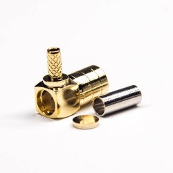 SMB Coaxial Connector 90 Degree Male Crimp Type for Coaxial Cable