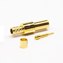 SMB Female Crimp Connector 180 Degree for Cable Gold Plating