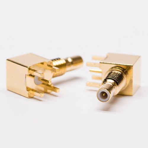 smb female right angle connector Gold Plated for PCB Mount smb female right angle connector Gold Plated for PCB Mount