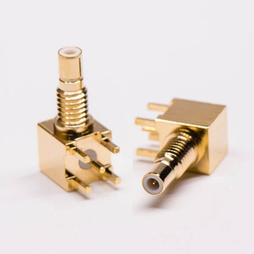 smb female right angle connector Gold Plated for PCB Mount smb female right angle connector Gold Plated for PCB Mount