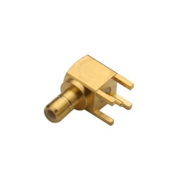 SMB Female Right Angle Connector Through Hole for PCB Mount