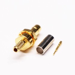 SMB Female Straight Bulkhead Crimp Type for Cable