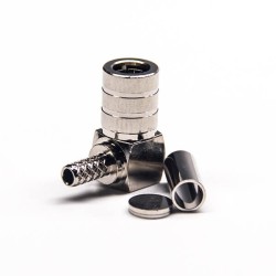 SMB Plug Connector Right Angled Crimp Type for Cable Nickel Plating