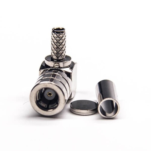 SMB Plug Connector Right Angled Crimp Type for Cable Nickel Plating SMB Plug Connector Right Angled Crimp Type for Cable Nickel Plating