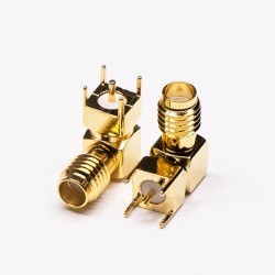 20pcs SSMA Coax Connector Angled Through Hole for PCB Mount