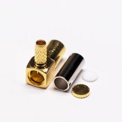 20pcs Right Angle SSMB Connector Male Crimp Type for Cable 50ohm