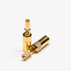 RF Coaxial Cable SSMB Connector Male 180 Degree Crimp Window Solder Type
