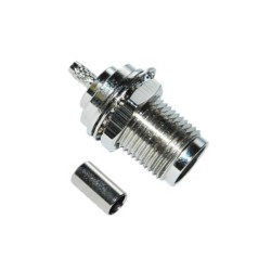 20pcs TNC Connector Bulkhead Female Straight Crimp Type for Cable RG6/58/59/174