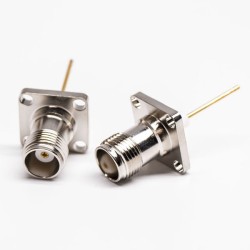 20pcs TNC Connector Jack Extended 4 Hole Square Flange Straight for Panel Mount