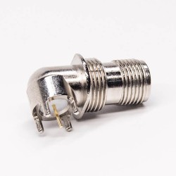 TNC Angle Connector Female Bulkhead for PCB Mount